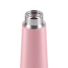 close-up image focuses on the lip of the pink bottle. The sleek design of the bottle's opening is visible, designed for easy pouring and sipping. The absence of the cap reveals the accessibility and convenience of this thermos flask's mouth.
